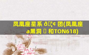 凤凰座星系 🦢 团(凤凰座a黑洞 ☘ 和TON618)